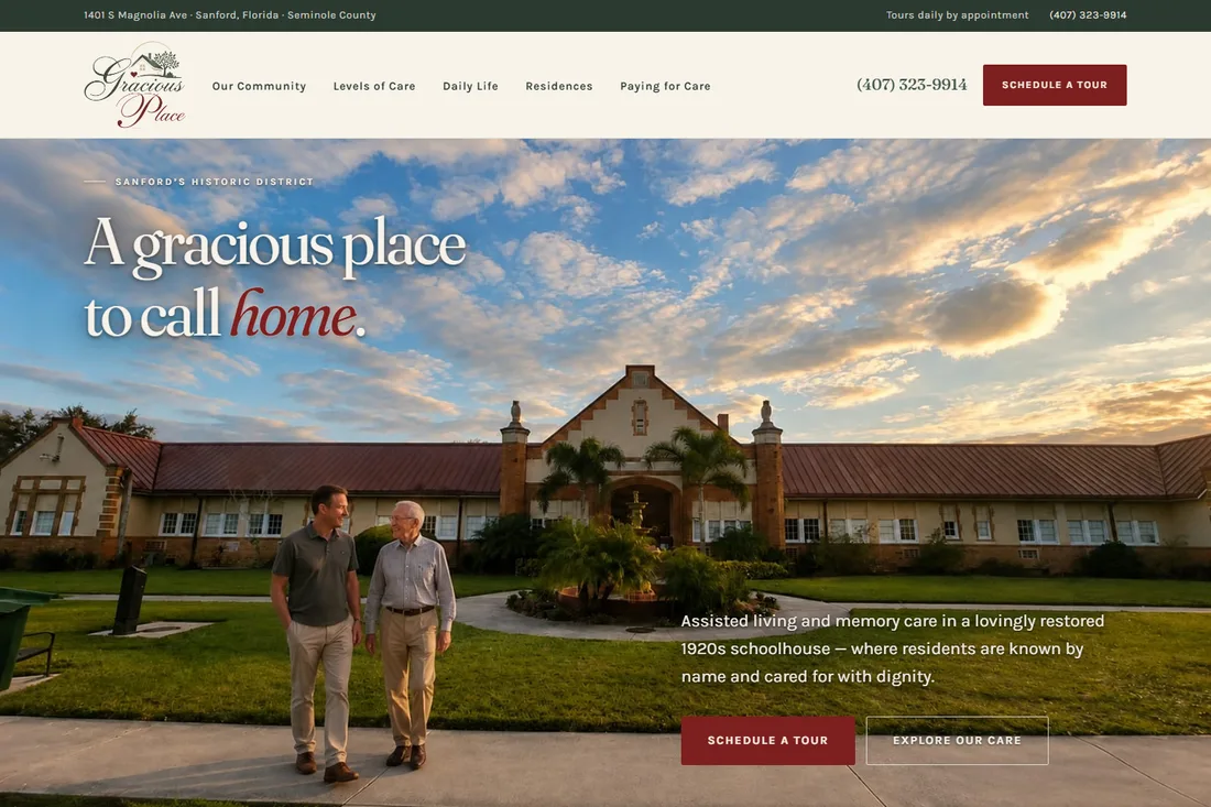 Gracious Place assisted living website