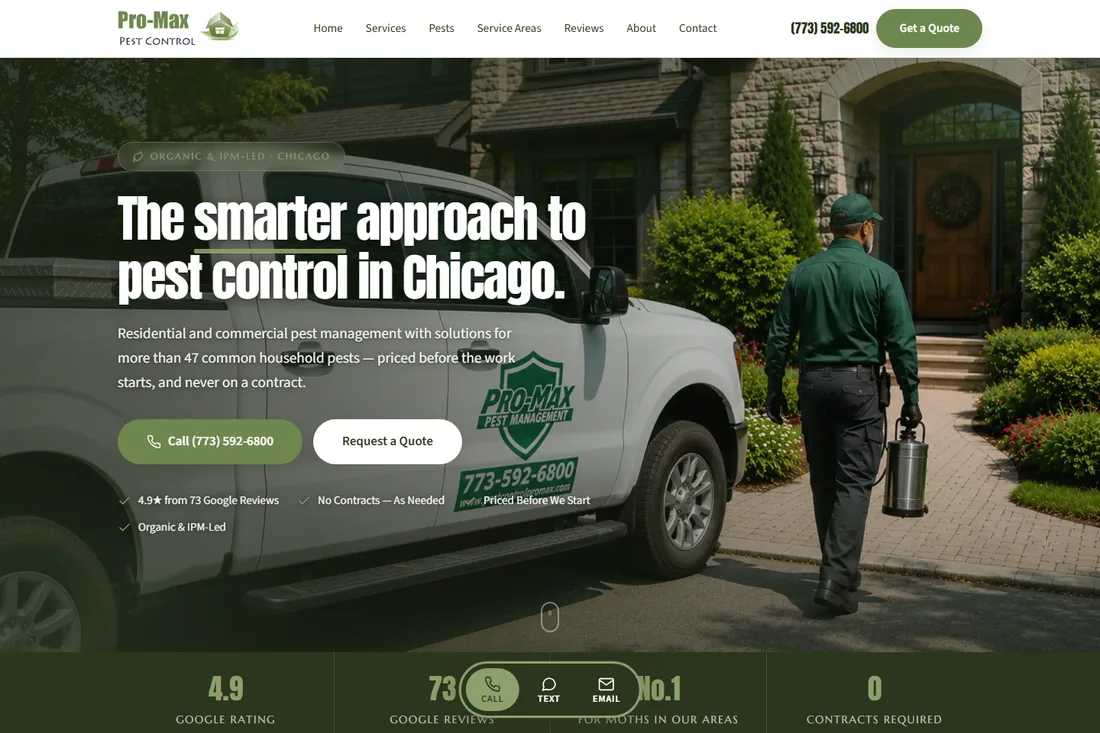 Pro-Max Pest Control website