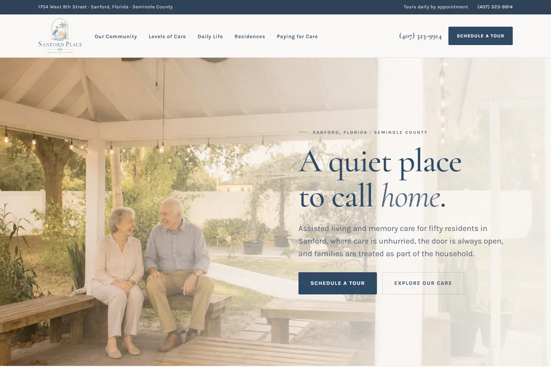 Sanford Place assisted living website