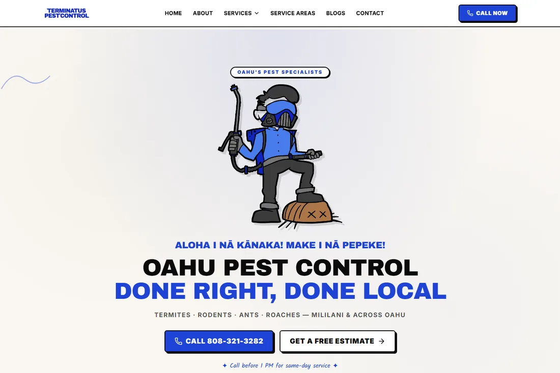 Terminatus Pest Control website